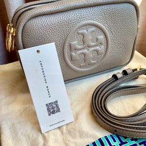 Tory Burch Perry Bombe Mini Bag Crossbody in Gray Heron